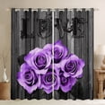 thumbnail image 1 of Feelyou Romantic Valentine's Day Curtains Pack of 2 (42x84 Each), Rose Flower Purple Curtains Blackout, Rustic Lodge Cabin Bedroom Curtains, Window Curtains Bedroom Decor, 1 of 6