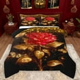 thumbnail image 1 of Feelyou Rose Flower Floral Queen Comforter Set, Romantic Anniversary Bedding Sets, Valentine's Day Theme Reversible Bedding Comforter Set, Luxury Bedroom Decor, 3pcs, 1 of 8