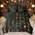 thumbnail image 1 of Feelyou Rustic Bass Fish Bedding Comforter Set 7pcs for Men, Cano American Flag King Bedding Sets, Jungle Leaf Branches Plant Reversible Bed Sheets, Super Cozy Room Decor, 1 of 8