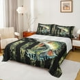 thumbnail image 1 of Feelyou Rustic Bass Fish Twin Sheet Sets, Green Camo American Flag Twin Fitted Sheet, Hunting and Fishing Flat Sheet, Breathable Home Decor, 3-Piece, 1 of 8