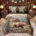 thumbnail image 1 of Feelyou Rustic Bear Animal Comforter Set 7pcs, Tribal Western Cabin Queen Bedding Sets, 1 of 8