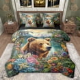 thumbnail image 1 of Feelyou Rustic Bear Animal Twin Bedding Sets 7-Piece, Spring Flower Floral Bedding Comforter Set, Jungle Wildlife Print Reversible Sheet Sets, Lightweight Room Decor, 1 of 8