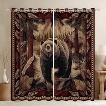 Feelyou Rustic Bear Black Out Curtains, Western Boho Curtains Pack of 2 (42x63 Each)