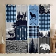 thumbnail image 1 of Feelyou Rustic Bear Curtains Pack of 2 (42x84 Each), Blue Buffalo Curtains Blackout, 1 of 6