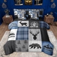 thumbnail image 1 of Feelyou Rustic Bear Print Bedding Comforter Set 7pcs, Farmhouse Woodland Wildlife King Bedding Sets, Countryside Tree Reversible Bed Sheets, Luxury Bedroom Decor, 1 of 8
