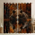 thumbnail image 1 of Feelyou Rustic Brown Bear Black Out Curtains, Wooden Wildlife Curtains Pack of 2 (42x63 Each), Countryside Animal Bedroom Curtains, Living Room Curtains Decor, 1 of 7