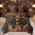 thumbnail image 1 of Feelyou Rustic Brown Bear Twin Bedding Sets 7-Piece, Wooden Wildlife Bedding Comforter Set, Countryside Animal Reversible Sheet Sets, Ultra Soft Bedroom Decor, 1 of 8