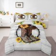 thumbnail image 1 of Feelyou Rustic Cowboy Boot Full Size Comforter Sets, Sunflower Floral Bedding Sets, 3pcs, 1 of 8