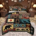 thumbnail image 1 of Feelyou Rustic Deer Bear Queen Comforter Set, Vintage Bohemian Aztec Bedding Sets, Hippie Western Animal Reversible Bedding Comforter Set, Microfiber Bedroom Decor, 3-Piece, 1 of 8