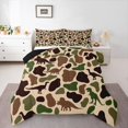 thumbnail image 1 of Feelyou Rustic Dinosaur Animal Twin Comforter Sets, Retro Brown Camo Bedding Set, 2-Piece, 1 of 8