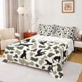 thumbnail image 1 of Feelyou Rustic Dog Duck Queen Sheet Sets, Green Camouflage Bed Set, 4 Pieces, 1 of 7