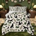thumbnail image 1 of Feelyou Rustic Dog Duck Twin Comforter Sets, Green Camouflage Bedding Set, 2 Pieces, 1 of 8