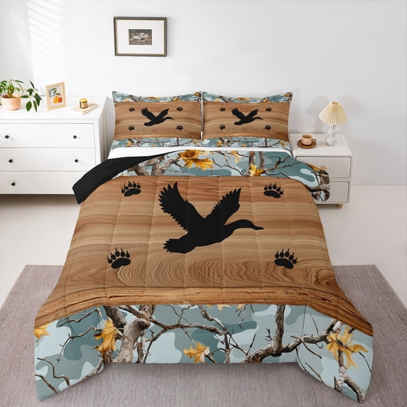 Feelyou Rustic Duck Twin Comforter Sets, Branches Bedding Set, 2-Piece