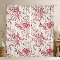 Feelyou Rustic Farmhouse Floral Black Out Curtains, Retro French Style Curtains Pack of 2 (42x63 Each), Romantic Garden Flower Bedroom Curtains, Black Out Curtains Decor