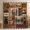 thumbnail image 1 of Feelyou Rustic Farmhouse Men Blackout Curtains Set of 2 (52x84 Each), Hippie Bohemian Aztec Window Curtains, Retro Buffalo Patchwork Curtains and Drapes, Window Curtains Home Decor, 1 of 6