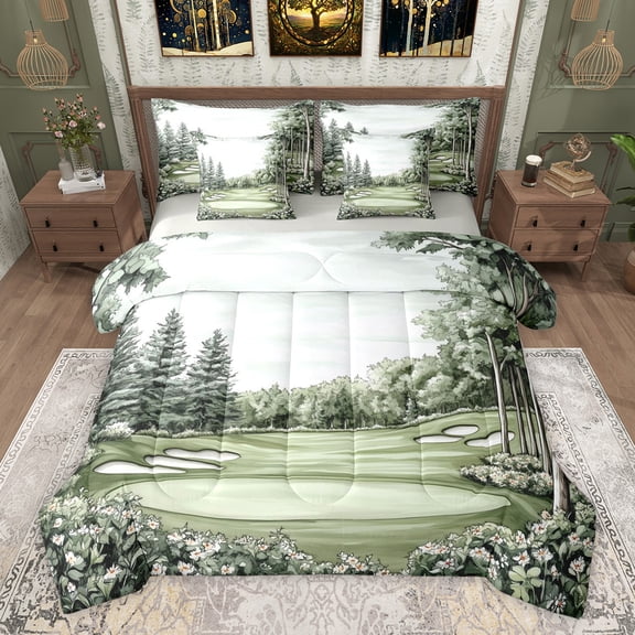 Feelyou Rustic Farmhouse Twin Bedding Sets 7-Piece, Countryside Nature Scenery Bedding Comforter Set, Teens Kids Boys Girls Reversible Sheet Sets, Luxury Bedroom Decor
