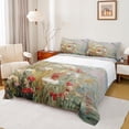 thumbnail image 1 of Feelyou Rustic Floral Flower Queen Sheet Sets for Kids, Vibrant Groovy Daisy Flat Sheet, Western Oil Printing Floral Queen Fitted Sheet, Luxury Bedroom Decor, 4-Piece, 1 of 7