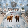 thumbnail image 1 of Feelyou Rustic Highland Cow Bedding Comforter Set, Merry Christmas Twin Comforter Sets, Kawaii Winter Animal Reversible Bedding Set, Ultra Soft Home Decor, 2pcs, 1 of 8