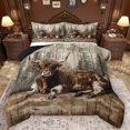 thumbnail image 1 of Feelyou Rustic Highland Cow Full Size Comforter Sets for Kids, Vintage Lodge Cabin Bedding Comforter Set, Jungle Wildlife Reversible Bedding Sets, Lightweight Room Decor, 3-Piece, 1 of 8
