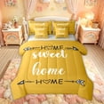 thumbnail image 1 of Feelyou Rustic Home Sweet Bedding Comforter Set for Adults Men Women, Arrow Quote Full Bedding Set, Mustard Yellow, Grey Reversible, 7 Pieces, 1 of 7