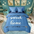 thumbnail image 1 of Feelyou Rustic Home Sweet Bedding Comforter Set for Adults Men Women, Arrow Quote Full Bedding Set, Sky Blue, Blue Reversible, 7pcs, 1 of 7