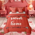 thumbnail image 1 of Feelyou Rustic Home Sweet Bedding Comforter Set for Adults Men Women, Arrow Quote Queen Bedding Sets, Red, Grey Reversible, 7pcs, 1 of 7