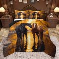 thumbnail image 1 of Feelyou Rustic Horse Animal Bedding Comforter Set, Autumn Jungle Botanical Twin Comforter Sets, Rustic Lake House Reversible Bedding Set, Lightweight Room Decor, 2 Pieces, 1 of 8