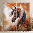 thumbnail image 1 of Feelyou Rustic Horse Teens Black Out Curtains, Orange Fall Leaves Plant Curtains Pack of 2 (42x63 Each), Kawaii Farm Animal Theme Bedroom Curtains, Window Curtains Home Decor, 1 of 6