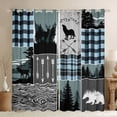 thumbnail image 1 of Feelyou Rustic Hunting Black Out Curtains, Blue Buffalo Curtains Pack of 2 (42x63 Each), 1 of 6