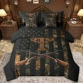 thumbnail image 1 of Feelyou Rustic Monogrammed T Bedding Comforter Set 7pcs, Western Stars Stripes Print Queen Bedding Sets, Teens Kids Women Men Reversible Queen Sheet Sets, Breathable Home Decor, 1 of 7