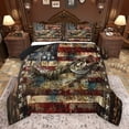 thumbnail image 1 of Feelyou Rustic Pike Fish Queen Comforter Set, Retro American Flag Bedding Sets, Farmhouse Wildlife Animal Reversible Bedding Comforter Set, Super Cozy Room Decor, 3 Pieces, 1 of 8