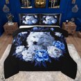 thumbnail image 1 of Feelyou Rustic White Wolf Full Size Comforter Sets, Romantic Blue Flower Bedding Comforter Set, Happy Valentines Day Reversible Bedding Sets, Ultra Soft Bedroom Decor, 3 Pieces, 1 of 8