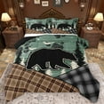thumbnail image 1 of Feelyou Rustic Wildlife Bear Bedding Comforter Set, Checkered Buffalo Plaid Twin Comforter Sets, Green Vintage Farmhouse Reversible Bedding Set, Luxury Bedroom Decor, 2-Piece, 1 of 8