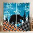 thumbnail image 1 of Feelyou Rustic Wildlife Bear Blackout Curtains Set of 2 (52x84 Each), Checkered Buffalo Plaid Window Curtains, Jungle Pine Tree Plant Curtains and Drapes, Living Room Curtains Decor, 1 of 6
