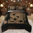 thumbnail image 1 of Feelyou Rustic Wildlife Duck Queen Comforter Set, Hunting and Fishing Bedding Sets, Brown Farmhouse Cabin Reversible Bedding Comforter Set, Lightweight Room Decor, 3pcs, 1 of 8