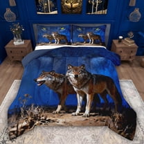 Feelyou Rustic Wolf Teen Twin Comforter Sets, Farmhouse Animal Bedding Set, 2-Piece