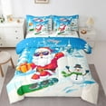 thumbnail image 1 of Feelyou Santa Claus Child Bedding Comforter Set 7-Piece, Merry Christmas King Bedding Sets, Kawaii Cartoon Snowman Reversible Bed Sheets, Microfiber Bedroom Decor, 1 of 7