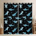 thumbnail image 1 of Feelyou Sea Shark Animal Black Out Curtains, Cute Stars Curtains Pack of 2 (42x63 Each), 1 of 6