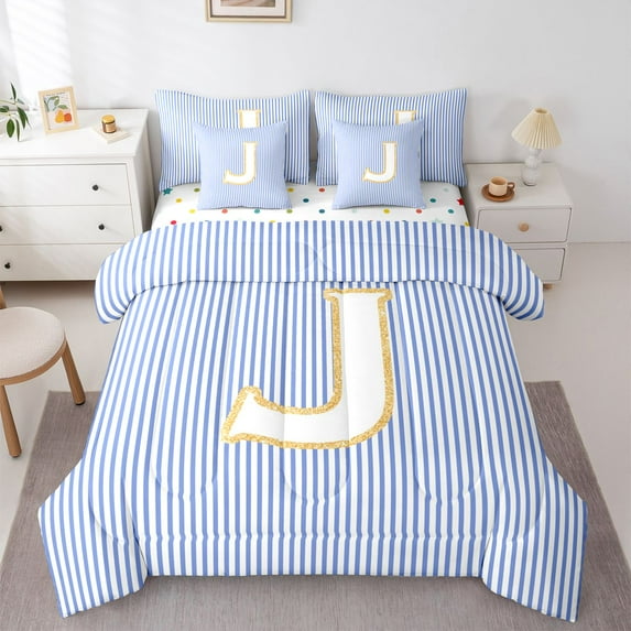 Feelyou Sequin Print Letter Bedding Comforter Set 7pcs for Child ...