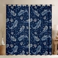 thumbnail image 1 of Feelyou Shark Coral Curtains Pack of 2 (52x84 Each), Blue Sea Animal Window Curtains, 1 of 6