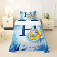 thumbnail image 1 of Feelyou Shark Letter H Twin Sheet Sets for Kids, Cute Ocean Animal Bedding, Blue, 3 Pieces, 1 of 5