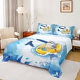 thumbnail image 1 of Feelyou Shark Letter S Queen Sheet Sets for Boys, Ocean Sealife Bed Set for Bedroom, Blue, 4-Piece, 1 of 5