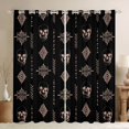 thumbnail image 1 of Feelyou Skeleton Blackout Curtains Set of 2 (52x84 Each), Damask Aztec Window Curtains, 1 of 6