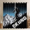 thumbnail image 1 of Feelyou Skiing Sports Curtains Pack of 2 (52x84 Each), Snow Mountain Window Curtains, 1 of 6