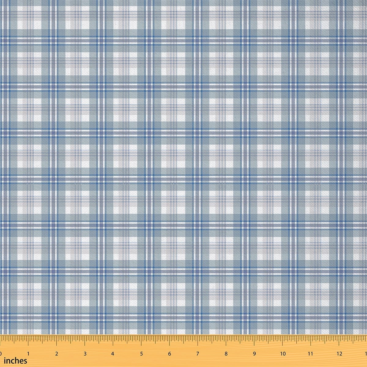 Feelyou Sky Blue Plaid Fabric by the Yard 2 Yards, Checkered Geometry Home Decor Fabric by the Yard, Chic Fashion Sewing Fabric, Breathable Home Decor