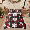 thumbnail image 1 of Feelyou Snowflake Bedding Comforter Set 7pcs for Teens, Black Red Plaid King Bedding Sets, Merry Christmas Reversible Bed Sheets, Breathable Home Decor, 1 of 7