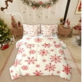 thumbnail image 1 of Feelyou Snowflake Print Twin Bedding Sets 7-Piece, Happy Christmas Bedding Comforter Set, Winter Festival Reversible Sheet Sets, Ultra Soft Home Decor, 1 of 7