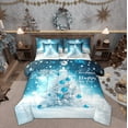 thumbnail image 1 of Feelyou Snowflake Tree Bedding Comforter Set 7pcs, Happy New Year King Bedding Sets, Blue Christmas Theme Reversible Bed Sheets, Lightweight Room Decor, 1 of 7