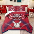 thumbnail image 1 of Feelyou Softball Sports Lover Full Size Comforter Sets, Eat Sleep Baseball Bedding Comforter Set, Teens Kids Boys Girls Reversible Bedding Sets, Red Navy Breathable Home Decor, 3-Piece, 1 of 8