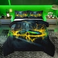 thumbnail image 1 of Feelyou Speed Sports Car Full Size Comforter Sets for Kid, Fashion Green Automobile Bedding Comforter Set, Neon Yellow Lightning Reversible Bedding Sets, Super Cozy Room Decor, 3-Piece, 1 of 8